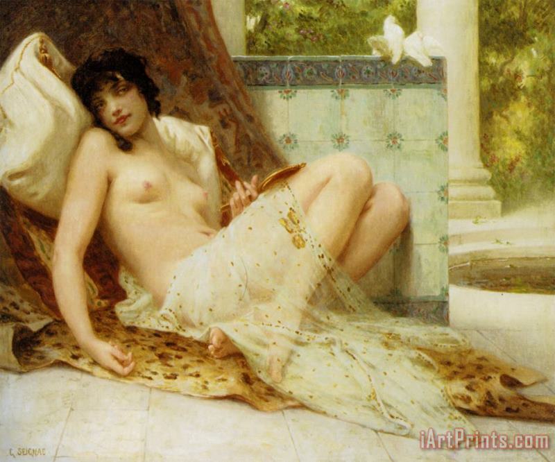 L'odalisque Aux Colombes painting - Guillaume Seignac L'odalisque Aux Colombes Art Print