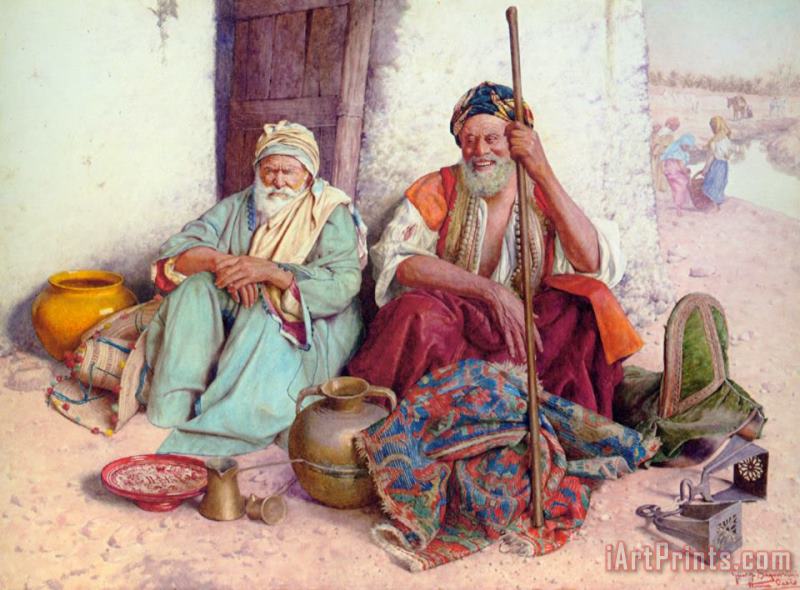 Arab Merchants painting - Guiseppe Signorini Arab Merchants Art Print