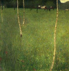 Gustav Klimt Farmhouse with Birch Trees painting