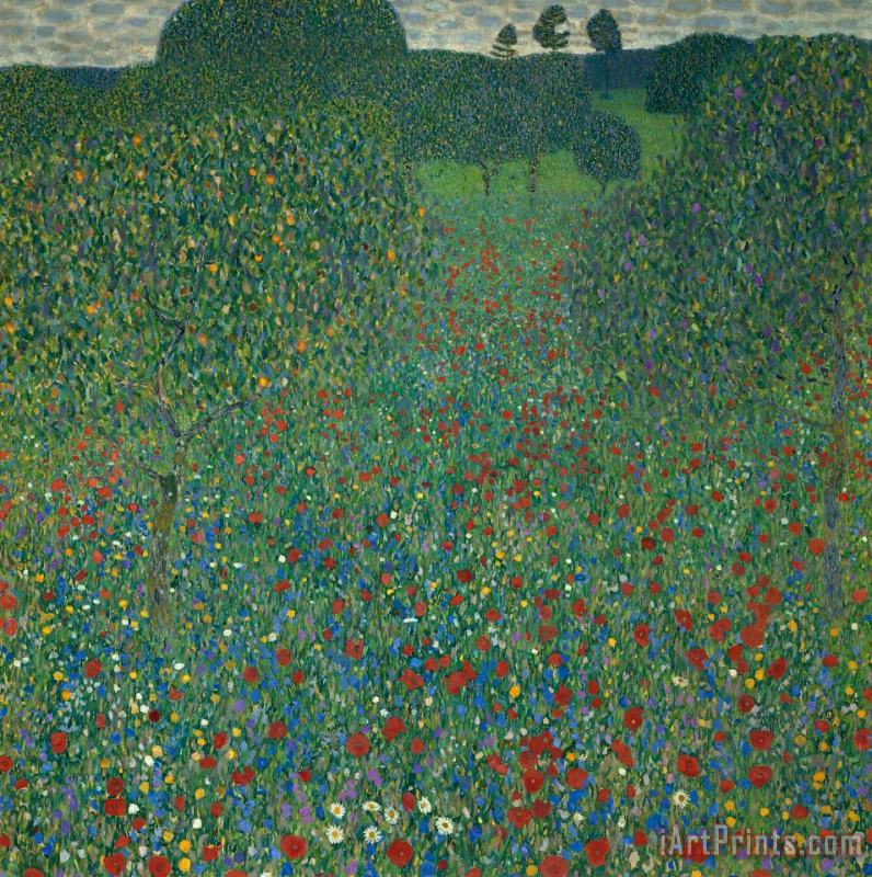 Field Of Poppies painting - Gustav Klimt Field Of Poppies Art Print