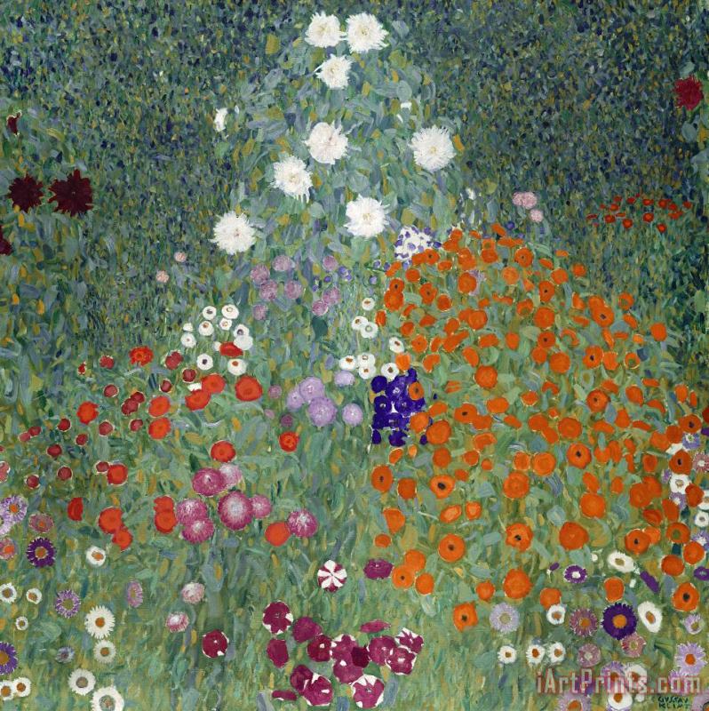 Gustav Klimt Flower Garden Art Print