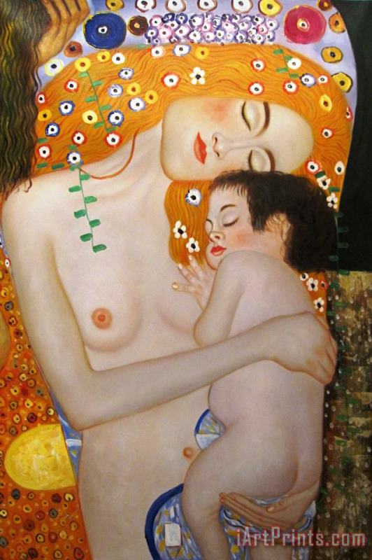 Mother And Child painting - Gustav Klimt Mother And Child Art Print