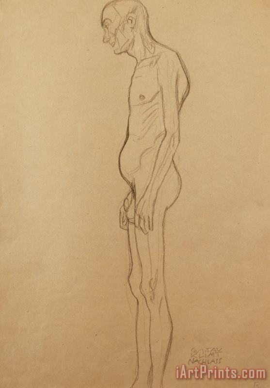Nude Man painting - Gustav Klimt Nude Man Art Print