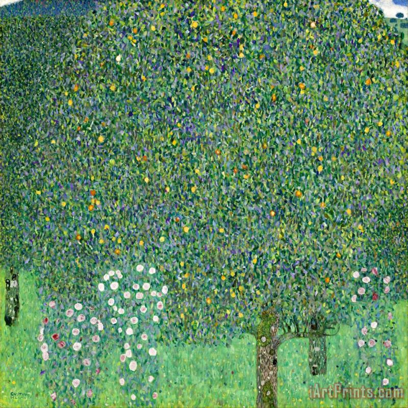 Rosebushes Under The Trees painting - Gustav Klimt Rosebushes Under The Trees Art Print