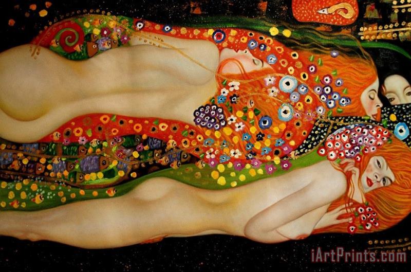 Sea Serpents Ii painting - Gustav Klimt Sea Serpents Ii Art Print