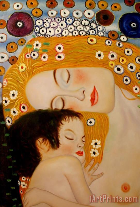Gustav Klimt Three Ages of Woman Mother And Child (detail Ii) Art Print