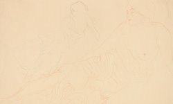 Gustav Klimt Two Studies Of A Reclining Woman painting