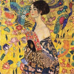 Gustav Klimt Woman with Fan painting