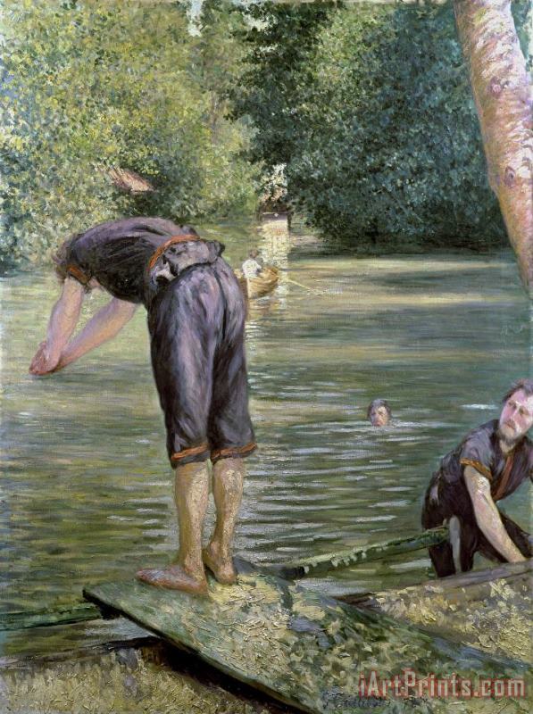 Bathers On The Banks Of The Yerres painting - Gustave Caillebotte Bathers On The Banks Of The Yerres Art Print