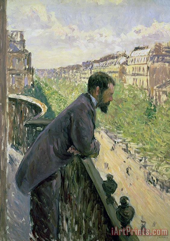 Gustave Caillebotte Man On A Balcony Art Painting