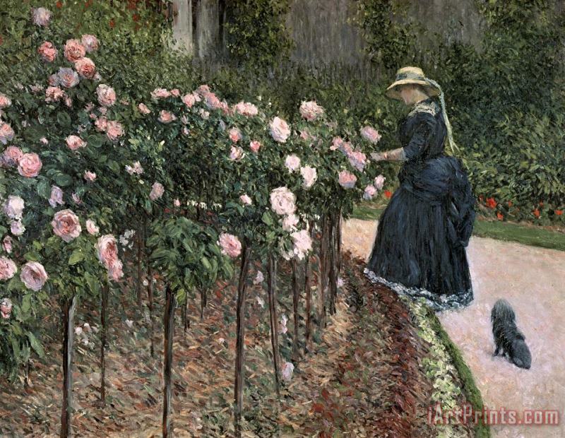 Gustave Caillebotte Roses In The Garden At Petit Gennevilliers Art Print