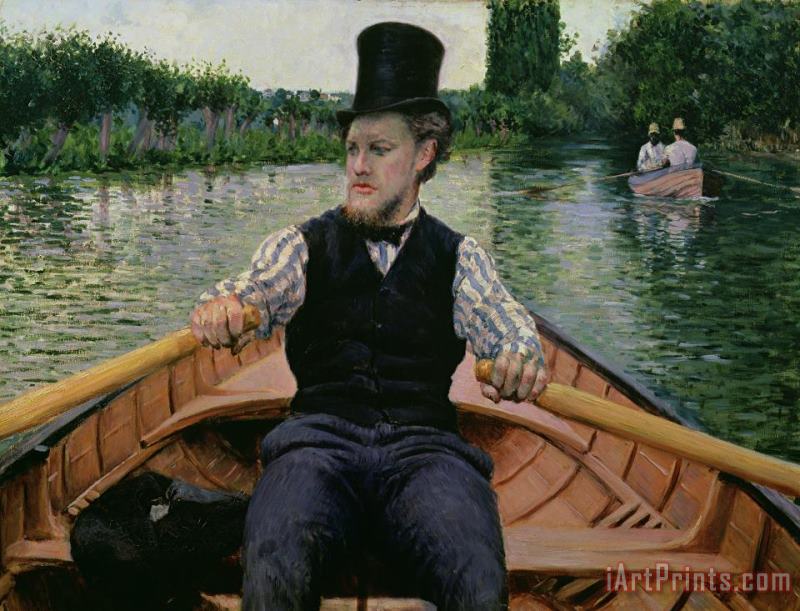 Gustave Caillebotte Rower in a Top Hat Art Print