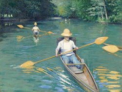 Gustave Caillebotte Skiffs painting
