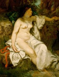 Gustave Courbet Bather Sleeping By A Brook painting