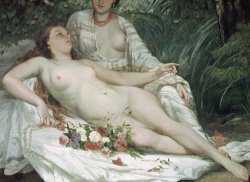 Gustave Courbet Bathers or Two Nude Women painting