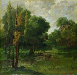 Gustave Courbet Forest Landscape painting