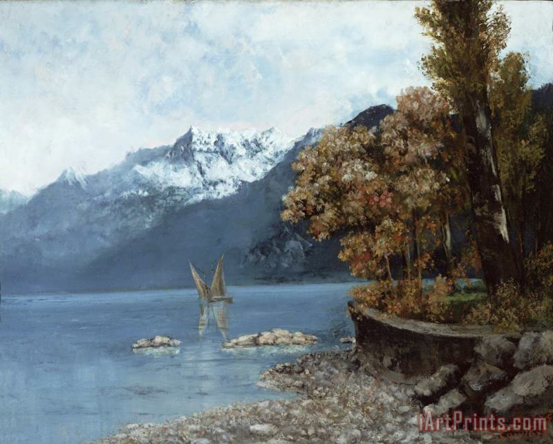 Lake Leman painting - Gustave Courbet Lake Leman Art Print