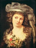 Portrait of a Young Woman of The Fortesque Family of Devon Paintings - Portrait of a Young Woman in The Style of Labille Guiard (oil on Canvas) by Gustave Courbet