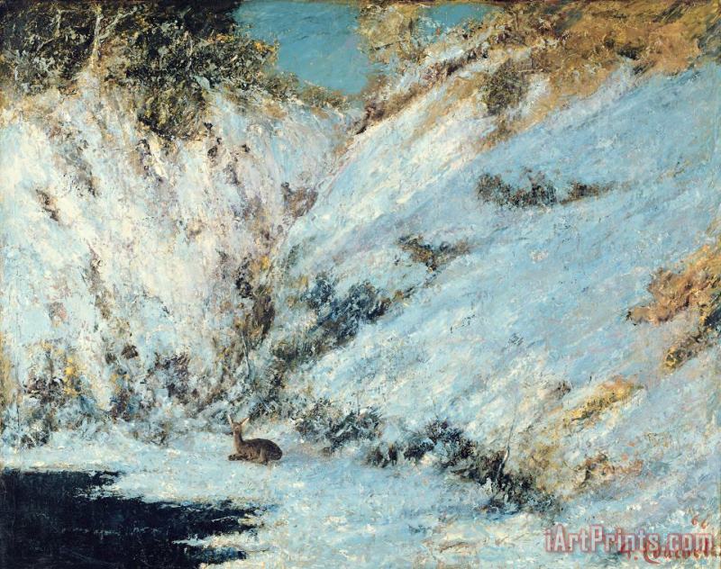 Snowy Landscape painting - Gustave Courbet Snowy Landscape Art Print