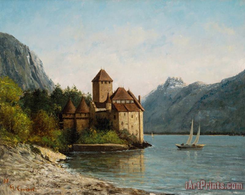 Gustave Courbet The Castle of Chillon Evening Art Painting