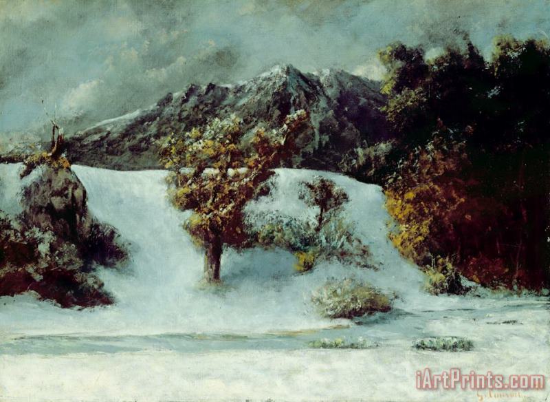 Gustave Courbet Winter Landscape With The Dents Du Midi Art Painting