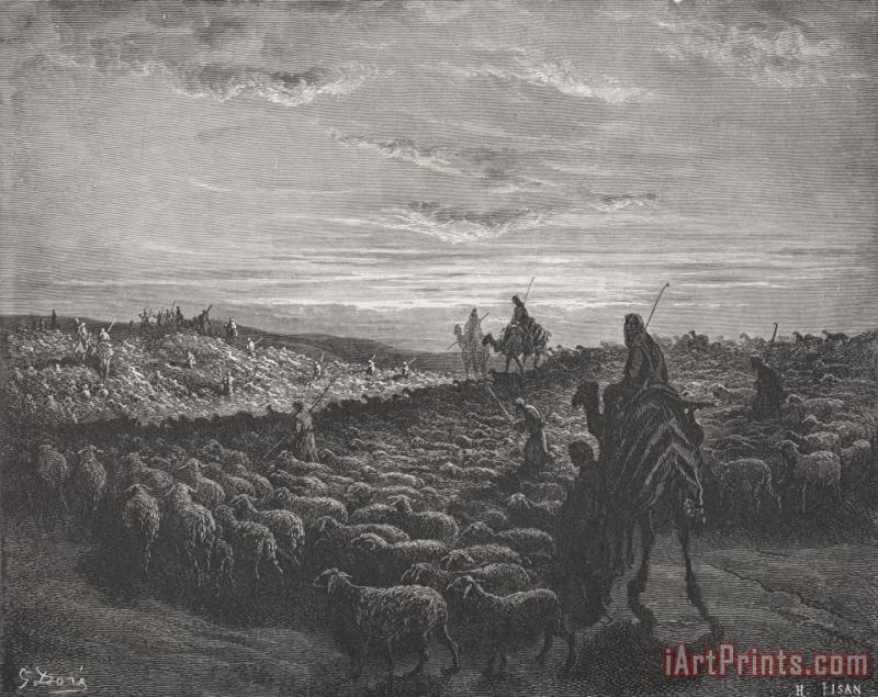 Gustave Dore Abraham Journeying Into The Land Of Canaan Art Painting