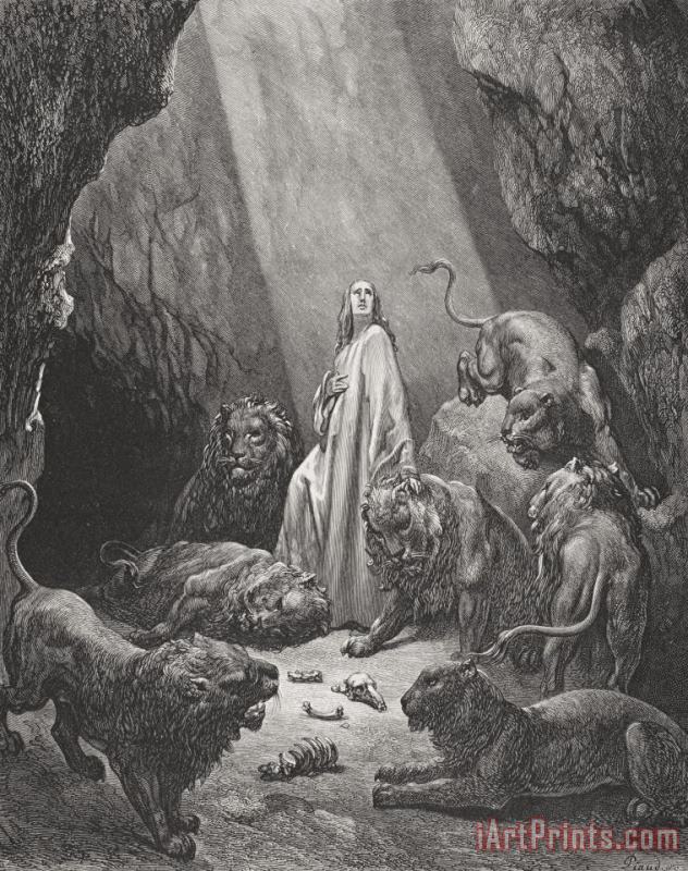 Gustave Dore Daniel In The Den Of Lions Art Painting