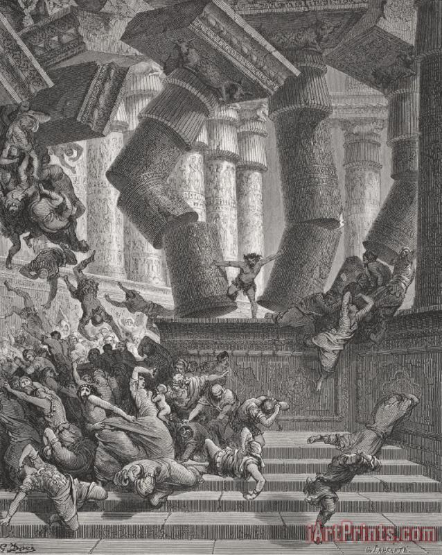Gustave Dore Death Of Samson Art Painting