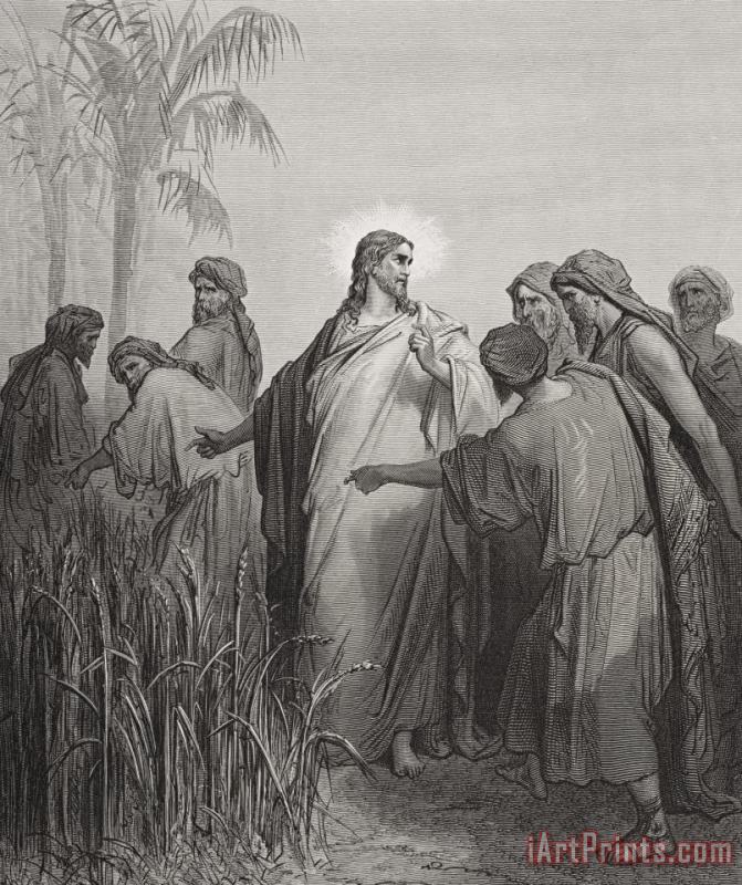 Gustave Dore Jesus And His Disciples In The Corn Field Art Painting