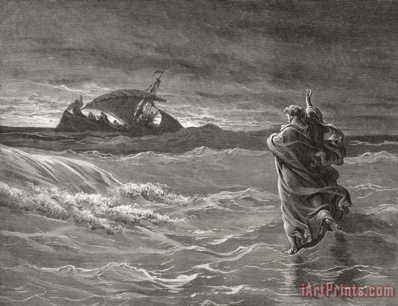 Jesus Walking On The Sea John 6 19 21 painting - Gustave Dore Jesus Walking On The Sea John 6 19 21 Art Print