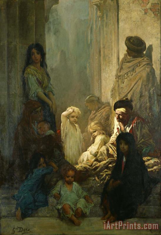 La Siesta, Memory of Spain painting - Gustave Dore La Siesta, Memory of Spain Art Print