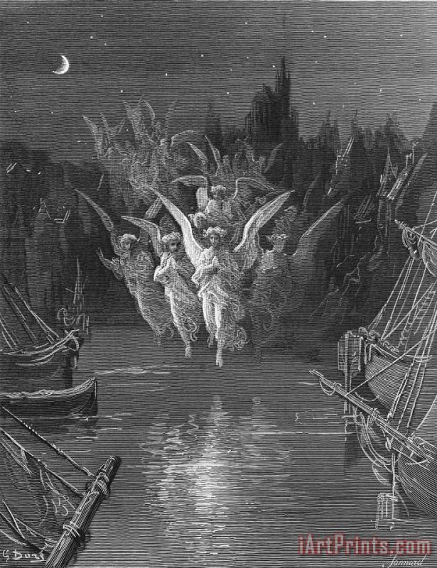 The Angelic Spirits Leave The Dead Bodies And Appear In Their Own Forms Of Light painting - Gustave Dore The Angelic Spirits Leave The Dead Bodies And Appear In Their Own Forms Of Light Art Print