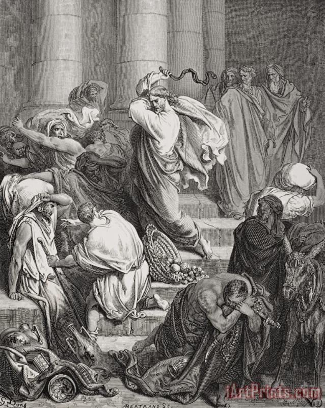 Gustave Dore The Buyers And Sellers Driven Out Of The Temple Art Painting