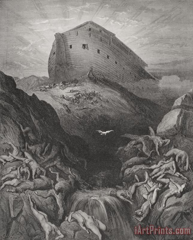 Gustave Dore The Dove Sent Forth From The Ark Art Print
