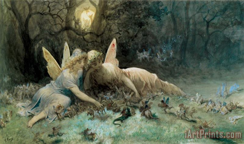 Gustave Dore The Fairies a Scene Drawn From William Shakespeare Art Print