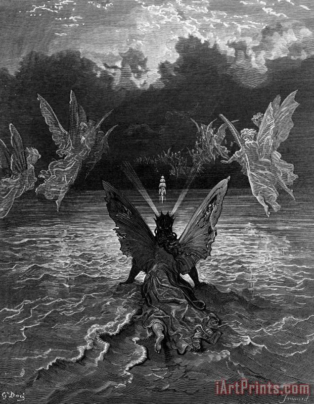Gustave Dore The Ship Continues To Sail Miraculously Moved By A Troupe Of Angelic Spirits Art Painting
