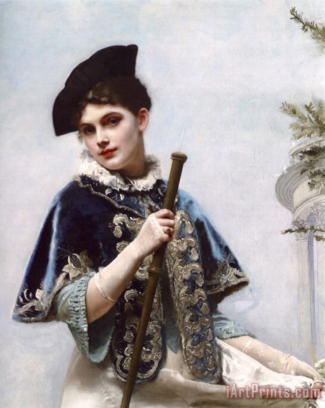 Gustave Jean Jacquet A Portrait of a Noble Lady Art Painting