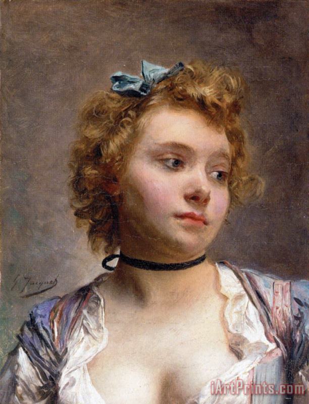 Gustave Jean Jacquet Portrait of The Artist's Wife Art Painting