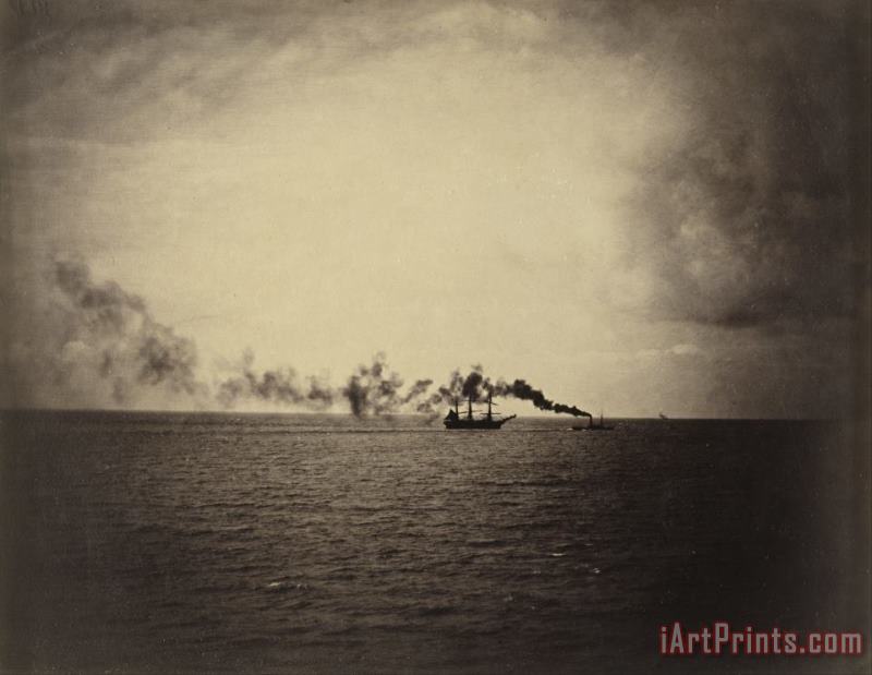 Steamboat painting - Gustave Le Gray Steamboat Art Print