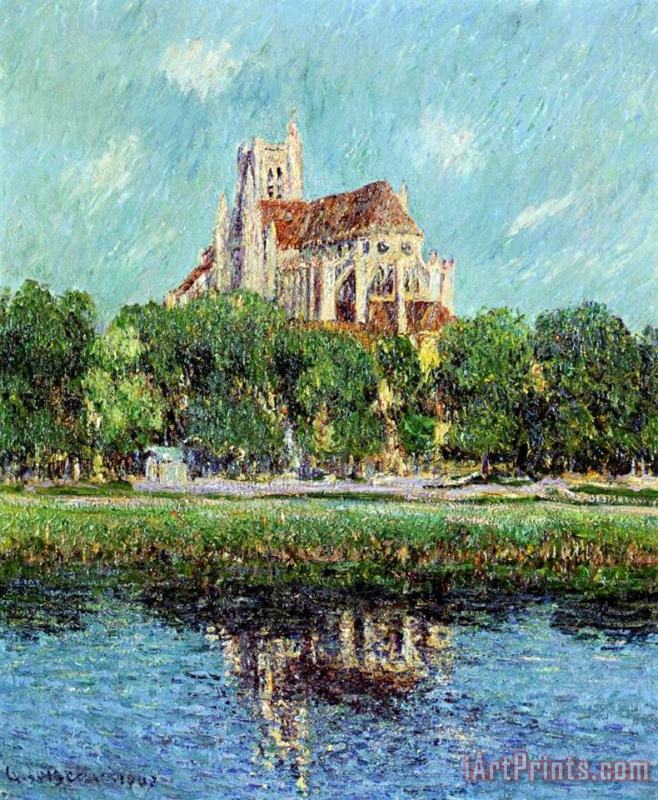 Gustave Loiseau The Cathedral at Auxerre Art Print