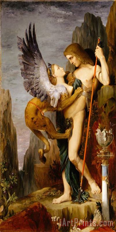 Oedipus And The Sphinx painting - Gustave Moreau Oedipus And The Sphinx Art Print