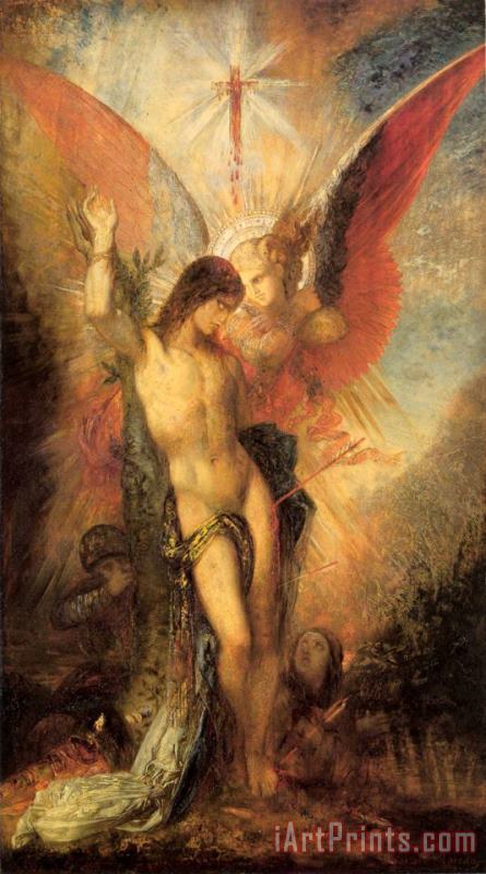 Saint Sebastian And The Angel painting - Gustave Moreau Saint Sebastian And The Angel Art Print