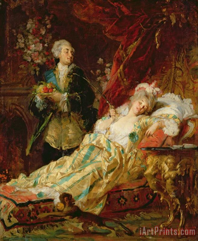 Louis XV and Madame Dubarry painting - Gyula Benczur Louis XV and Madame Dubarry Art Print