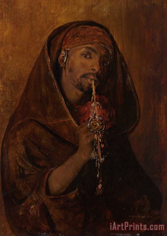 The Moorish Smoker painting - Gyula Tornai The Moorish Smoker Art Print