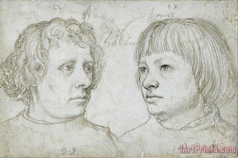 Ambrosius And Hans, The Sons of The Artist painting - H. d. A Holbein Ambrosius And Hans, The Sons of The Artist Art Print