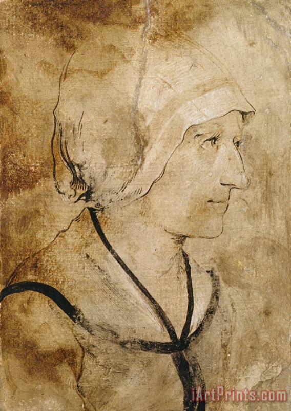 Portrait of a Wife of an Unknown Stonemason painting - H. d. A Holbein Portrait of a Wife of an Unknown Stonemason Art Print