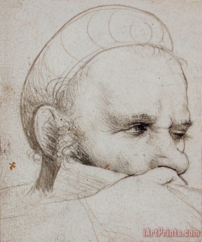 The Head of a Crossbowman Taking Aim painting - H. d. A Holbein The Head of a Crossbowman Taking Aim Art Print