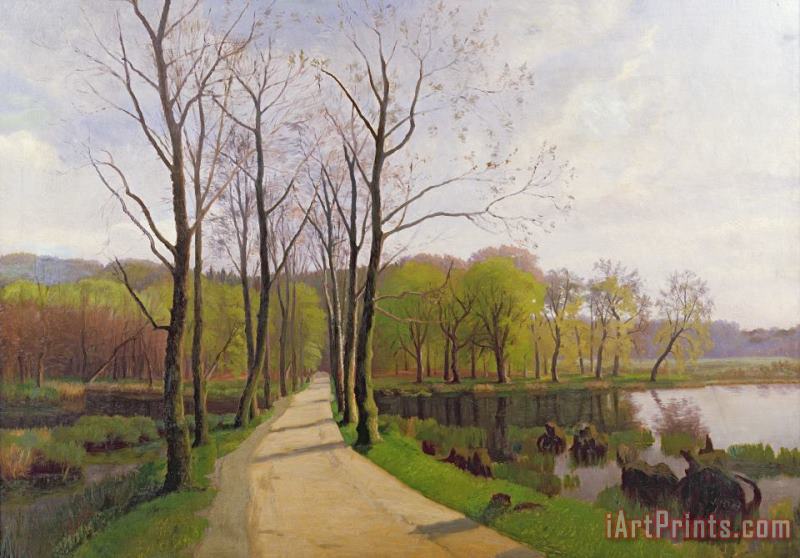 Spring Landscape painting - Hans Brasen Spring Landscape Art Print