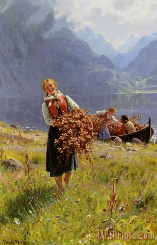 Hans Dahl Sommerdag Ved En Norsk Fjord Art Print