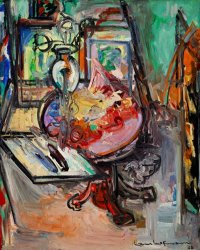 Hans Hofmann Atelier (still Life Table with White Vase), 1938